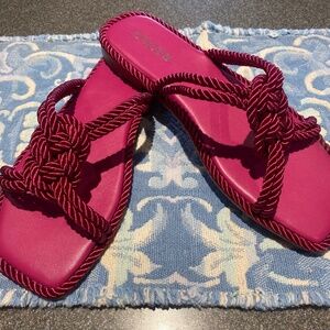 Like new Chico’s Botanic Berry Athena Cord Sandals - Size 9.5M